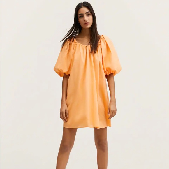 MANGO - PUFF SLEEVE COTTON DRESS - Picture 3 of 8